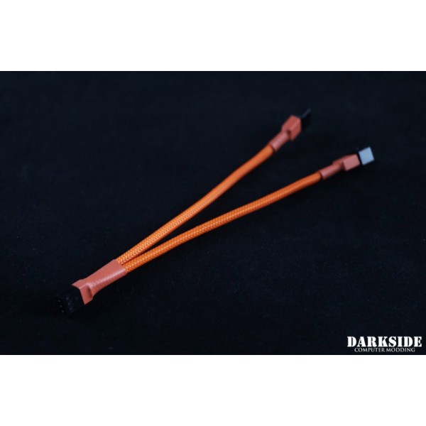 Darkside 3-Pin Dual Fan Power Y-Cable Splitter - Orange (DS-0929)