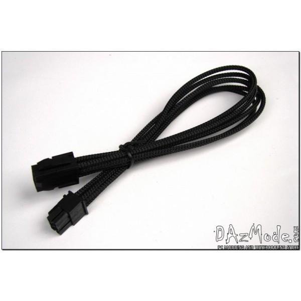 Darkside 6-Pin PCI-E 12" (30cm) HSL Single Braid Extension Cable - Jet Black (DS-0180)