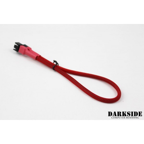 Darkside 3-Pin 30cm (12") M/F Fan Sleeved Cable - Red UV (DS-0242)