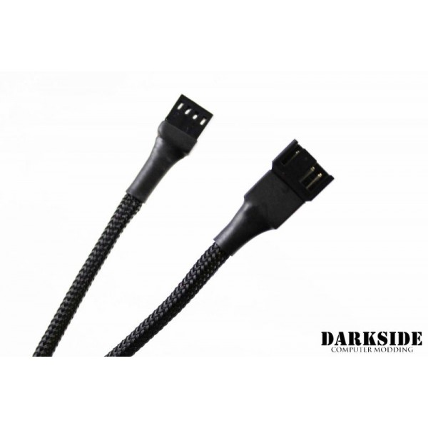 Darkside 4-Pin 70cm (27") M/F PWM Fan Sleeved Cable - Jet Black (DS-0578)