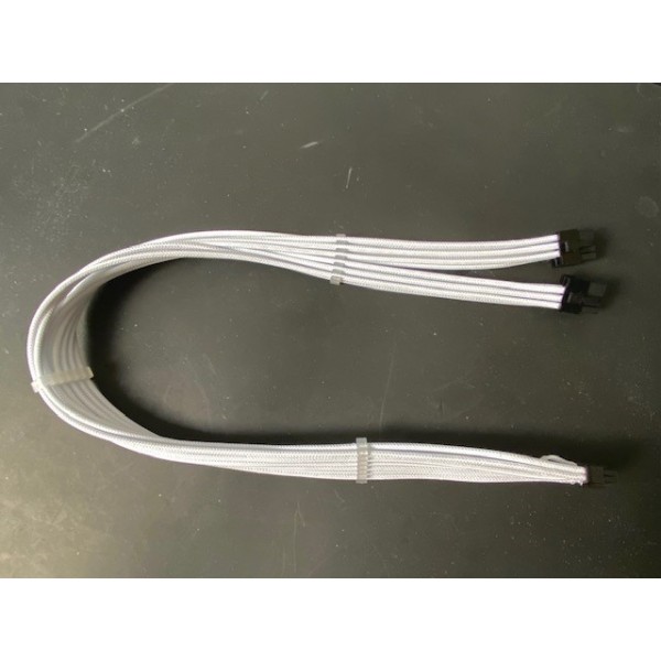Darkside 60cm PCI-e 5.0 12VHPWR 2-way 8-pin Seasonic Prime & Focus Cable for GPU RTX4090 RTX4080 Series – White (DS-1206)