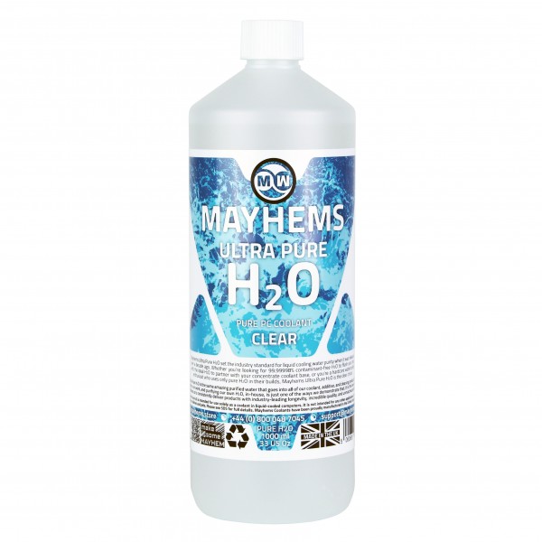 Mayhems - PC Coolant - Ultra Pure H2O - High Purity - Low Electrical Conductivity | 1 Liter (MH2O1L)