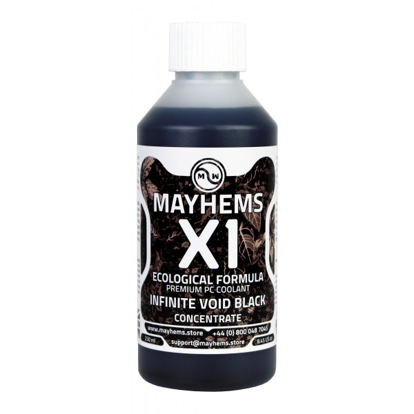 Mayhems - PC Coolant - X1 Concentrate - Eco Friendly Series - UV Fluorescent | 250 ml - Infinite Void Black (MX1C250MLBK)
