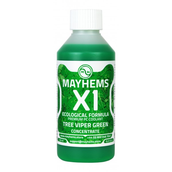 Mayhems - PC Coolant - X1 Concentrate - Eco Friendly Series - UV Fluorescent | 250 ml - Tree Viper Green (MX1C250MLGR)