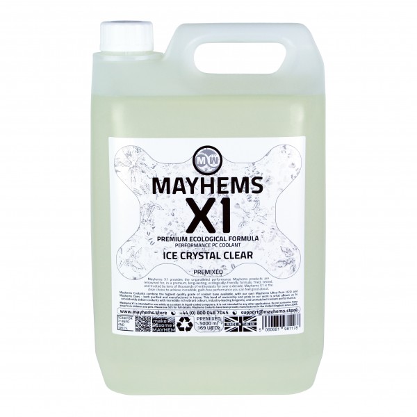 Mayhems - PC Coolant - X1 Premix - Eco Friendly Series | 5 Liter - Ice Crystal Clear (MX1P5LCL)