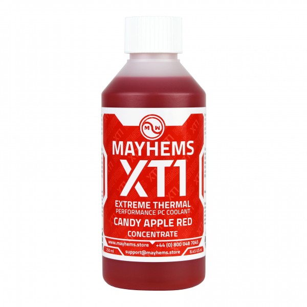 Mayhems - PC Coolant - XT1 Concentrate - Thermal Performance Series - UV Fluorescent | 250 ml - Candy Apple Red (MXTC250MLRE)