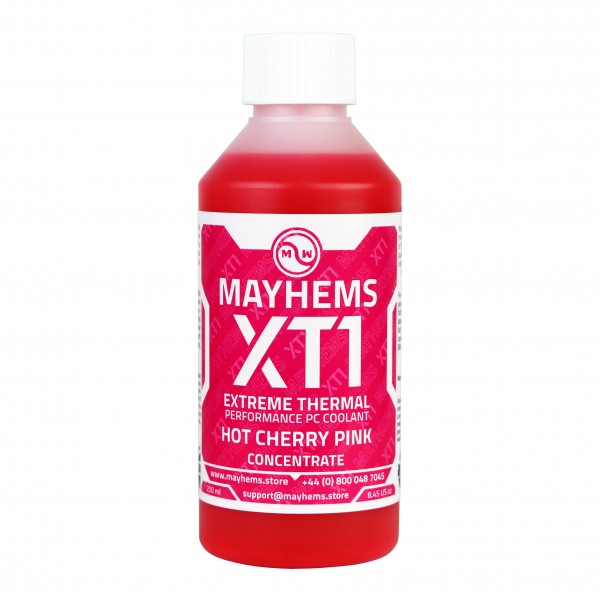 Mayhems - PC Coolant - XT1 Concentrate - Thermal Performance Series - UV Fluorescent | 250 ml - Hot Cherry Pink (MXTC250MLPI)