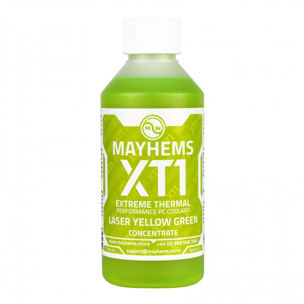 Mayhems - PC Coolant - XT1 Concentrate - Thermal Performance Series - UV Fluorescent | 250 ml - Laser Yellow Green (MXTC250MLYG)