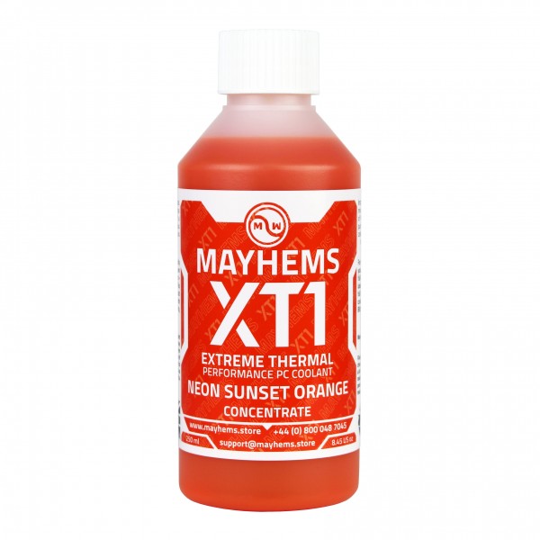 Mayhems - PC Coolant - XT1 Concentrate - Thermal Performance Series - UV Fluorescent | 250 ml - Neon Sunset Orange (MXTC250MLOR)