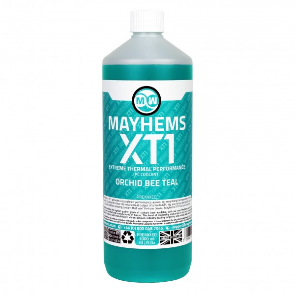 Mayhems - PC Coolant - XT1 Premix - Thermal Performance Series | 1 Liter - Orchid Bee Teal (MXTP1LTE)