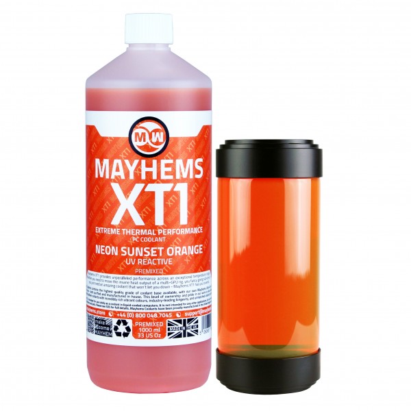 Mayhems - PC Coolant - XT1 Premix - Thermal Performance Series - UV Fluorescent | 1 Liter - Neon Sunset Orange (MXTP1LOR)