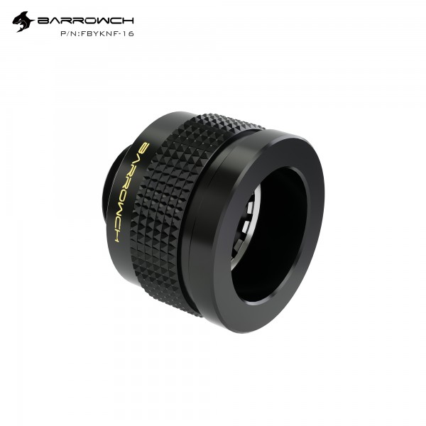 Barrowch G1/4 16mm Rigid Hardtube Wolverine Anti-Sheeding Fitting - Black (FBYKNF-16)