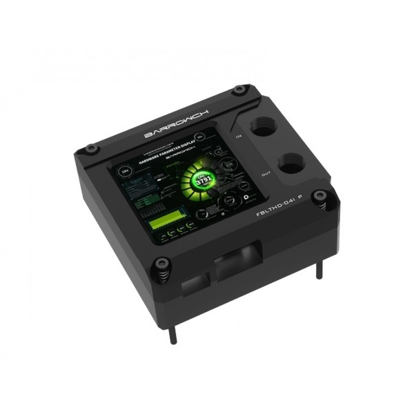 Barrowch INTEL 115X/X99/X299 CPU Waterblock with HDMI Display Screen POM Edition - Black (FBLTHD-04I V2)