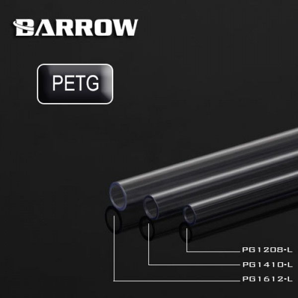 Barrow 14/10mm PETG Rigid HardTube (500mm) - Clear (PG1410-L-CLEAR)