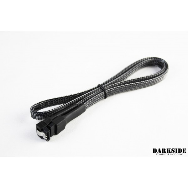 Darkside 60cm (24") SATA 3.0 180° to 180° Data Cable With Latch - Graphite Metallic (DS-0975)