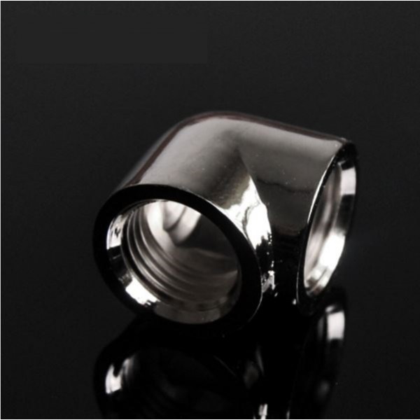 Barrow G1/4" 90 Degree Female to Female Angled Adaptor Fitting - Silver (TDWT90SN-V2-Silver)