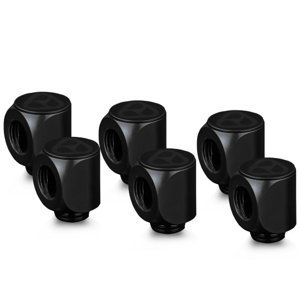 Thermal Grizzly DeltaMate Rotary Fitting - 90° - Black - 6 Pack (TG-DM-FIT-6003)