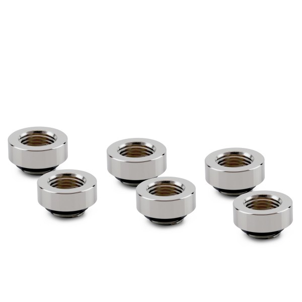 Thermal Grizzly DeltaMate 7mm Male to Female Extender Fitting - MF7 - Gloss Nickel - 6 Pack (TG-DM-FIT-6305)