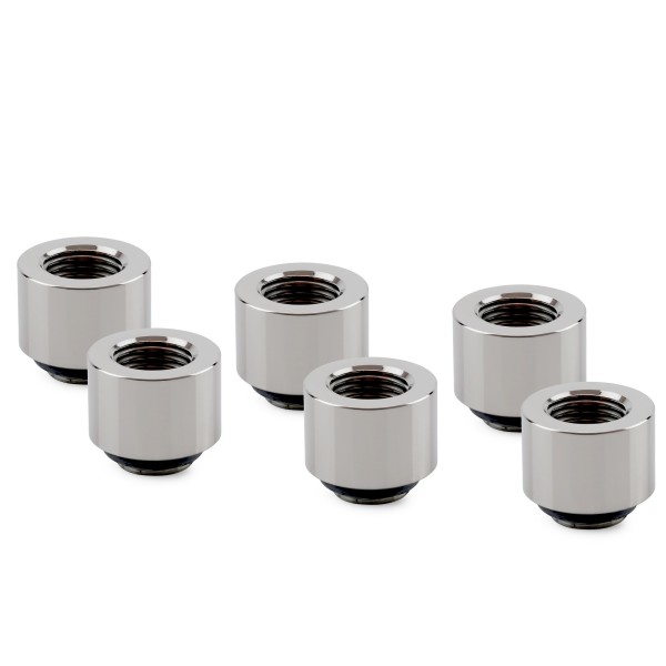 Thermal Grizzly DeltaMate 14mm Male to Female Extender Fitting - MF14 - Gloss Nickel - 6 Pack (TG-DM-FIT-6307)