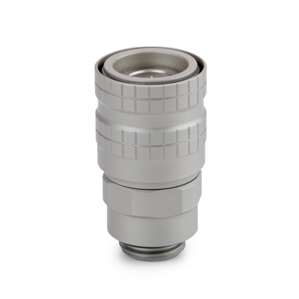 Thermal Grizzly DeltaMate Quick Disconnect Fitting | Female Coupling - Male Thread - Matte Nickel (TG-DM-QDC-0201)