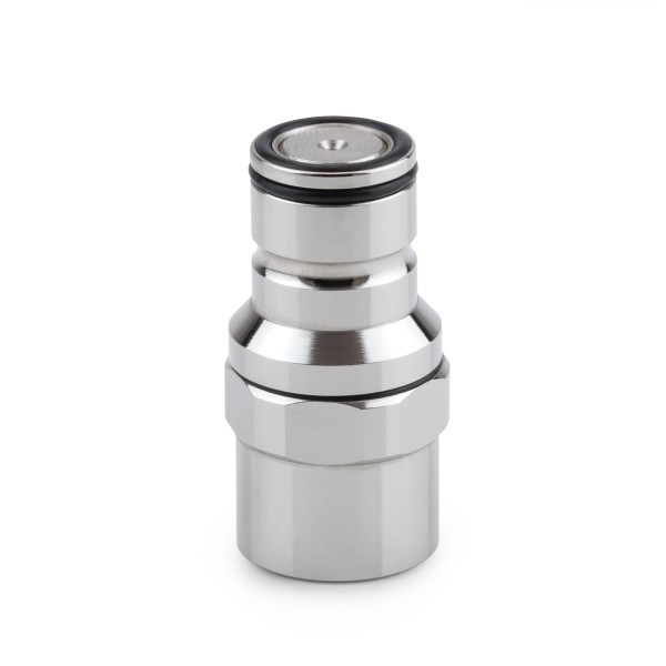 Thermal Grizzly DeltaMate Quick Disconnect Fitting | Male Coupling - Female Thread - Gloss Nickel (TG-DM-QDC-0320)