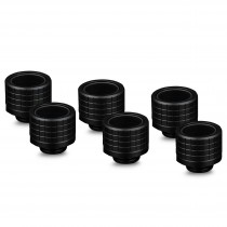 Thermal Grizzly DeltaMate 16mm HardTube Compression Fitting - HT16 - Black - 6 Pack (TG-DM-FIT-6002)