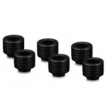 Thermal Grizzly DeltaMate 14mm HardTube Compression Fitting - HT14 - Black - 6 Pack (TG-DM-FIT-6014)
