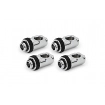 Alphacool Apex Grip 90° G1/4 Rotary Adapter Fitting - Chrome - 4 Pack (14933)