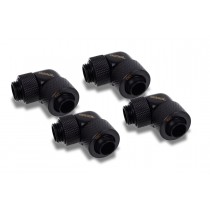 Alphacool Eiszapfen 13/10mm Compression Fitting 90° Rotary G1/4 - Black - Four Pack (17611)