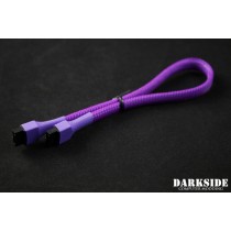 Darkside 30cm (12") SATA 3.0 180° to 180°  Data Cable with Latch - UV Purple 7P (DS-0820)