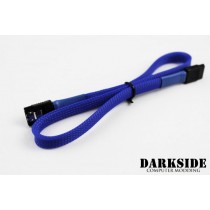 Darkside 45cm (18") SATA 3.0 180° to 180°  Data Cable with Latch - Blue UV (DS-0155)