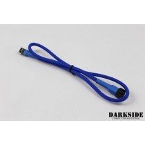 Darkside 3-Pin 40cm (16") M/F Fan Sleeved Cable - Dark Blue UV (DS-0248)