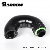Barrow G1/4" 180 Degree Male to Female Quad Rotary Snake Adaptor - Black (TSWT1804-V1)