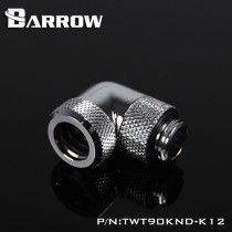 Barrow G1/4" 90 Degree Rotary Multi-Link Adapter - 12mm OD Rigid Tube - Silver (TWT90KND-K12-Silver)