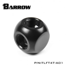 Barrow G1/4" Thread 4-Way Block Splitter Fitting - Black (TLFT4T-A01)