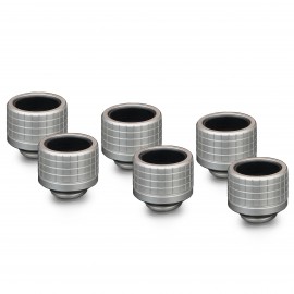 Thermal Grizzly DeltaMate 16mm HardTube Compression Fitting - HT16 - Matt Nickel - 6 Pack (TG-DM-FIT-6202)