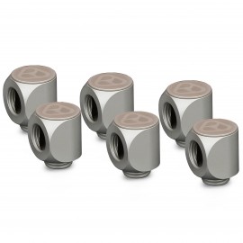 Thermal Grizzly DeltaMate Rotary Fitting - 90° - Matt Nickel - 6 Pack (TG-DM-FIT-6203)
