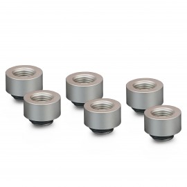 Thermal Grizzly DeltaMate 10mm Male to Female Extender Fitting - MF10 - Matt Nickel - 6 Pack (TG-DM-FIT-6206)