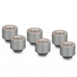 Thermal Grizzly DeltaMate 14mm Male to Female Extender Fitting - MF14 - Matt Nickel - 6 Pack (TG-DM-FIT-6207)