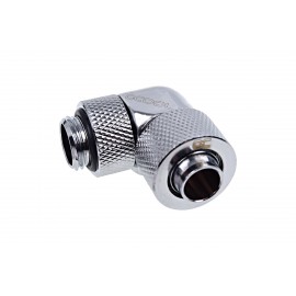 Alphacool Eiszapfen 3/8" ID x 1/2" OD G1/4 90° Rotatable Compression Fitting - Chrome (17231)