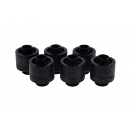 Alphacool Eiszapfen 3/8" ID x 5/8" OD G1/4 Compression Fitting - Black Sixpack (17234)