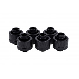 Alphacool Eiszapfen 1/2" ID x 3/4" OD G1/4 Compression Fitting - Black Sixpack (17240)