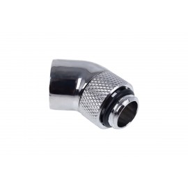 Alphacool Eiszapfen G1/4" 45 Degree Angled Rotatable Adapter Fitting - Chrome (17247)