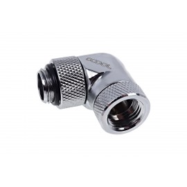 Alphacool Eiszapfen G1/4" 90° Dual Rotary Male to Female L-Connector - Chrome (17261)