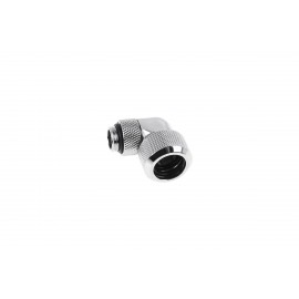 Alphacool Eiszapfen 16mm HardTube Compression Fitting 90° Rotatable G1/4 - Knurled - Chrome (17394)