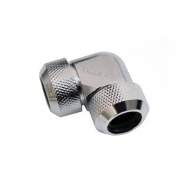 Alphacool Eiszapfen 13mm HardTube Compression Fitting 90° L-Connector - Knurled - Chrome (17410)