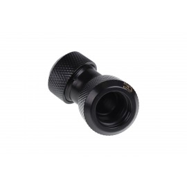Alphacool Eiszapfen 13mm HardTube Compression Fitting 45° L-connector for Plexi- Brass Tubes - Knurled - Deep Black (17403)
