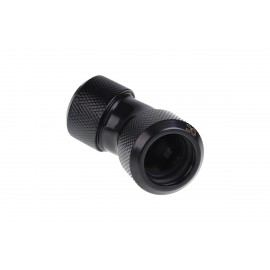 Alphacool Eiszapfen 16mm HardTube Compression Fitting 45° L-connector for Plexi- Brass Tubes - Knurled - Deep Black (17405)