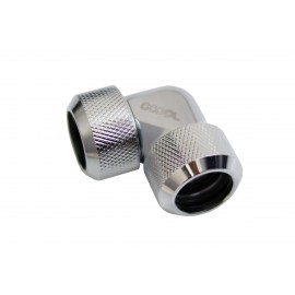 Alphacool Eiszapfen 16mm HardTube Compression Fitting 90° L-Connector - Knurled - Chrome (17445)