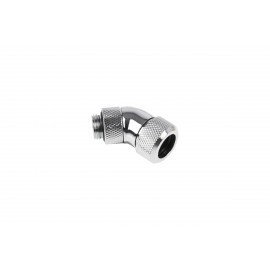 Alphacool Eiszapfen 13mm HardTube Compression Fitting 45° Rotatable G1/4 - Knurled - Chrome (17406)